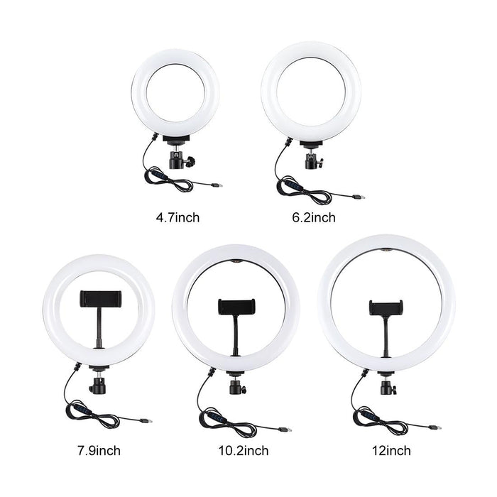 Live Broadcast Dual Phone Bracket with 1.1m Tripod & 6.2 Inch Led Ring Light Kit