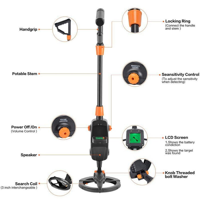 Lcd Screen Children's Metal Detector - 10cm Range