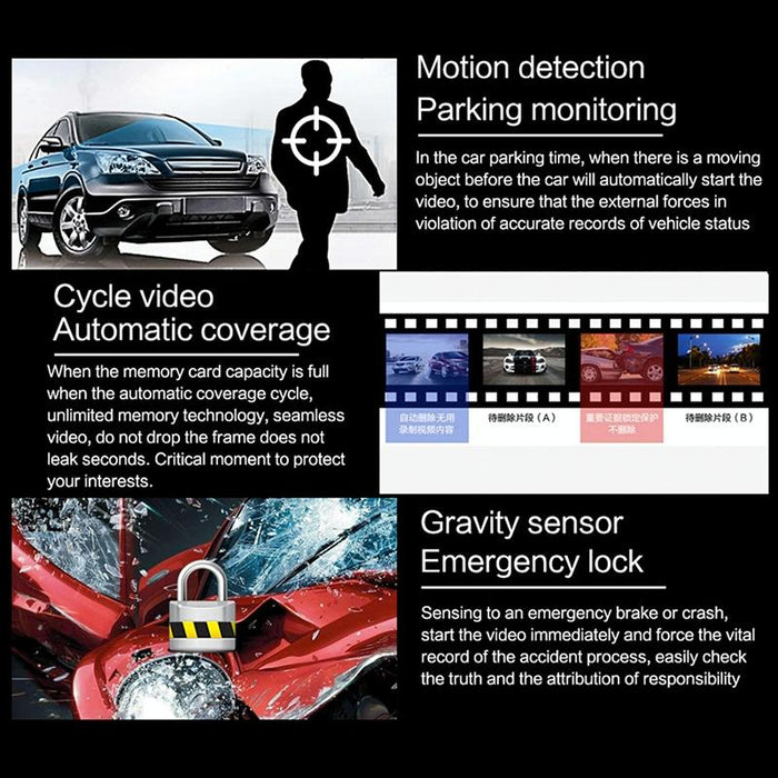 4 Hd 1080P Dual-Lens Car Recorder With Night Vision