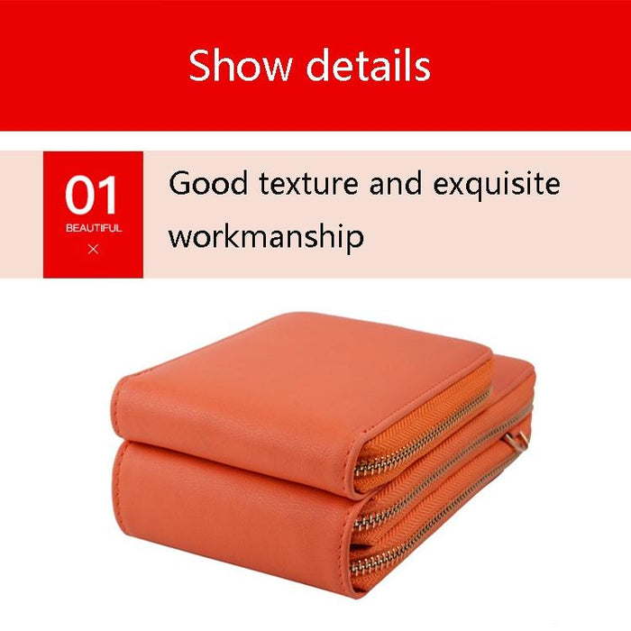 Women Pu Mobile Phone Shoulder Bag Large Capacity - Red