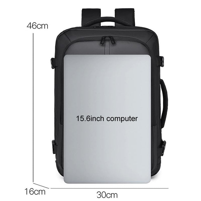 Large Capacity Expandable Business Backpack - Black