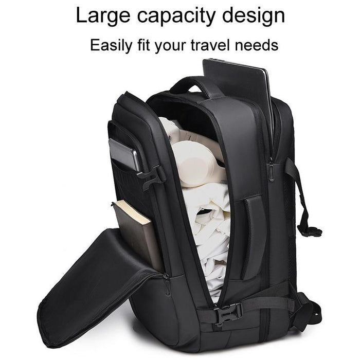 Large Capacity Expandable Business Backpack - Black