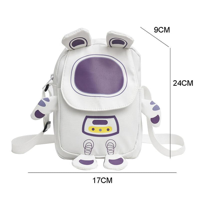 Lightweight Cartoon Crossbody Bag For Students - Blue