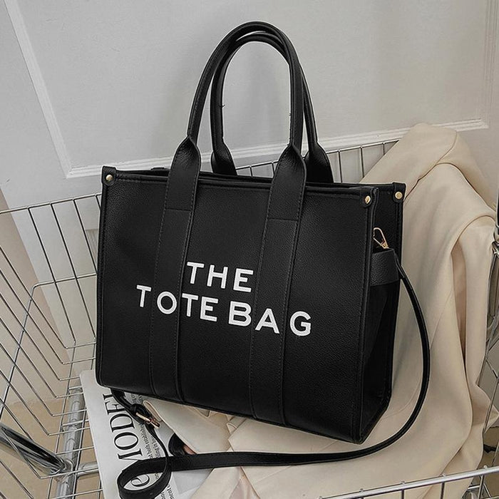 Stylish Pu Leather Crossbody Tote For Women - Small Black