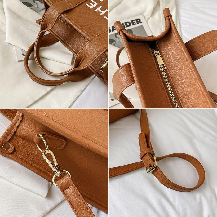 Stylish Pu Leather Crossbody Tote For Women - Small Black
