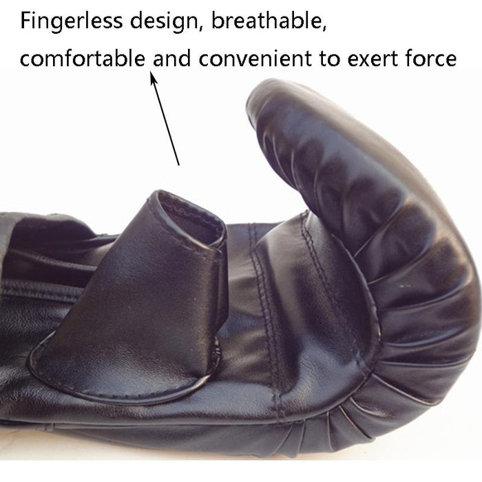 Half-Finger Boxing Gloves For Adults - Ideal For Fighting And Punching - Red