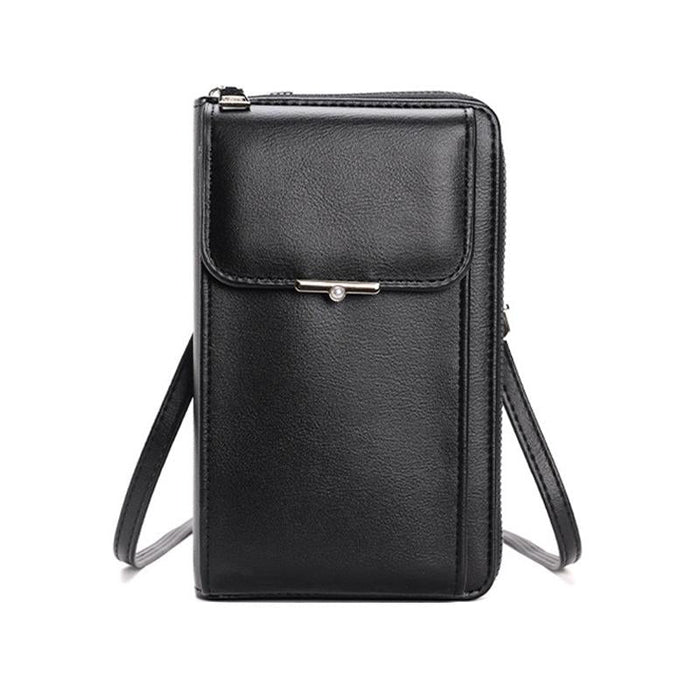 Women Crossbody Cell Phone Wallet Storage Bag - Black
