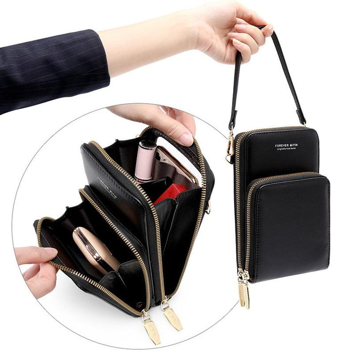 Multifunctional Touch Screen Phone Bag - White