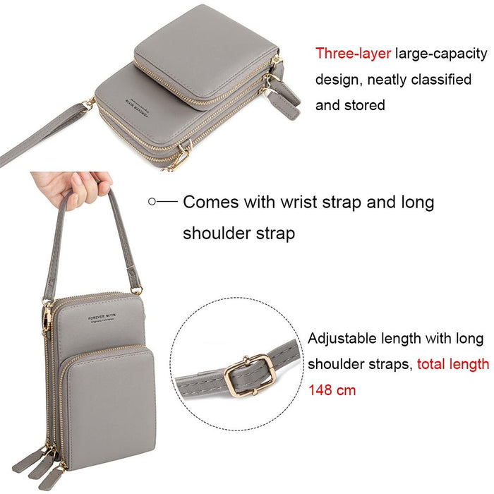 Multifunctional Touch Screen Phone Bag - White