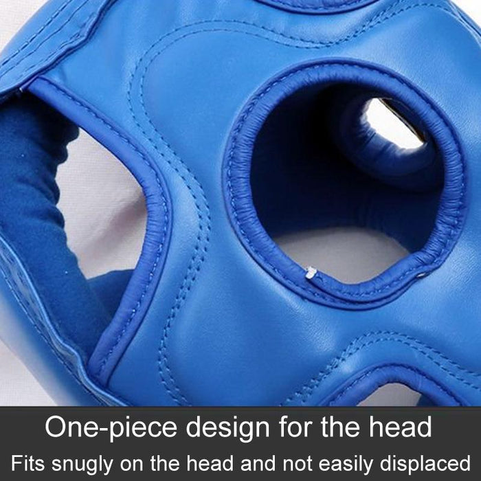 Competition Sparring Boxing Helmet For Head Protection - Red With Mask - L