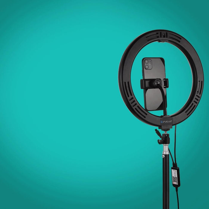 10.2 Usb Rgbw Led Ring Light with Tripod & Remote for Vlogging & Photography - Black