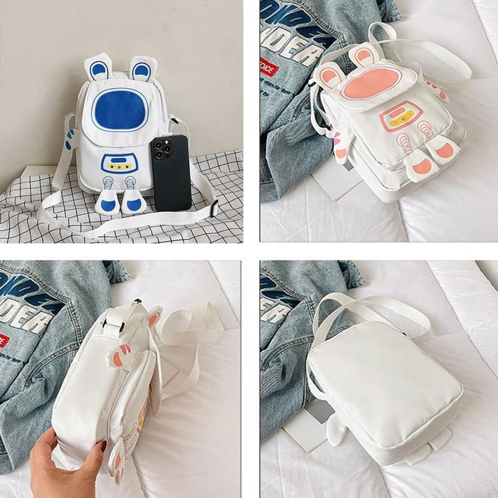 Lightweight Cartoon Crossbody Bag For Students - Purple