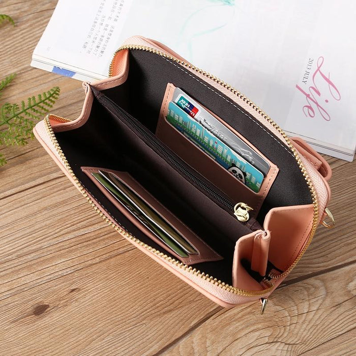 Floral Multi Card Crossbody Bag For Women - Blue