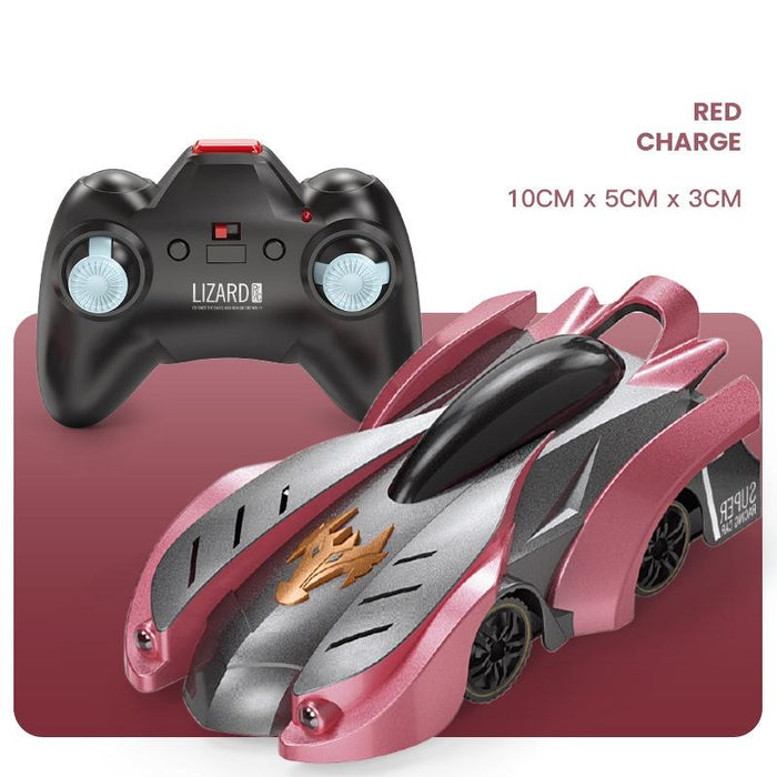 Electric Remote Control Wall Climbing Car for Kids - Mini Toy - Red Flame Handle Rc Edition
