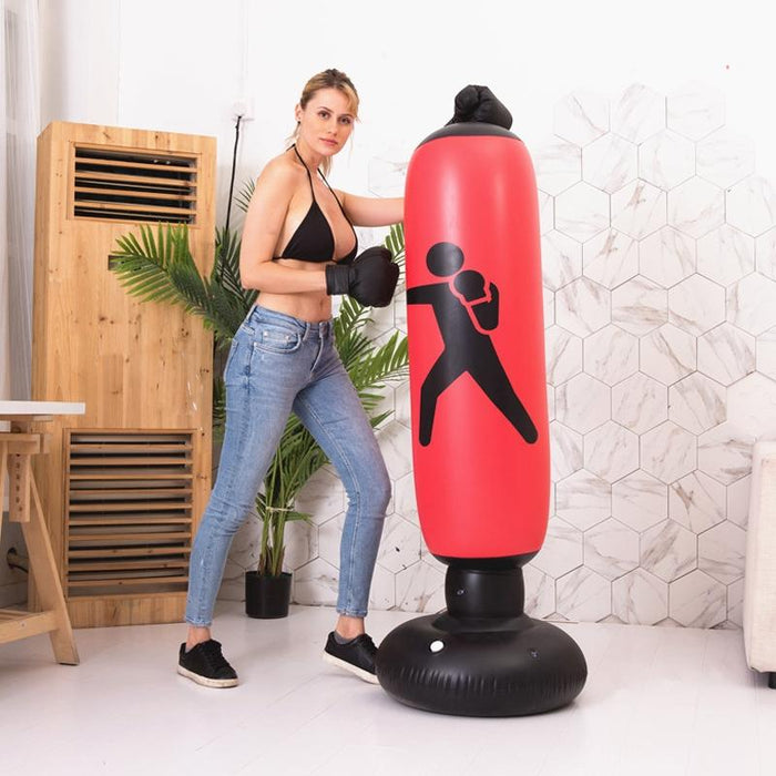 Vertical Inflatable Non-Tumbler Boxing Column - 160Cm Height - Red