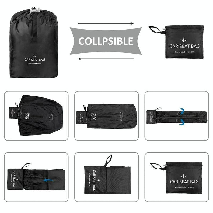 Travel Bag for Car Seat Stroller Wheelchair Storage - Black