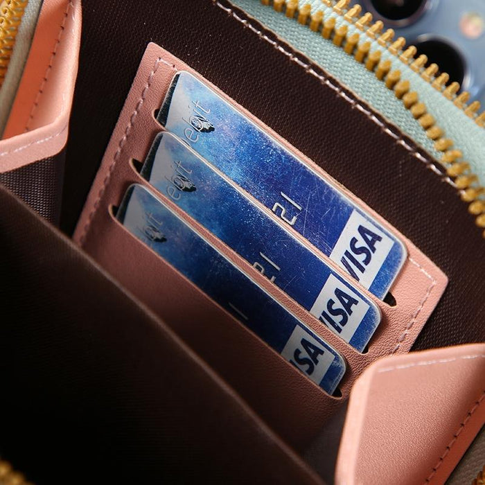 Multifunctional Touch Screen Crossbody Bag - Deep Pink
