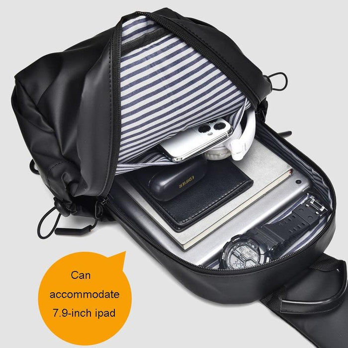 Large Capacity Waterproof Crossbody Chest Bag - Gray