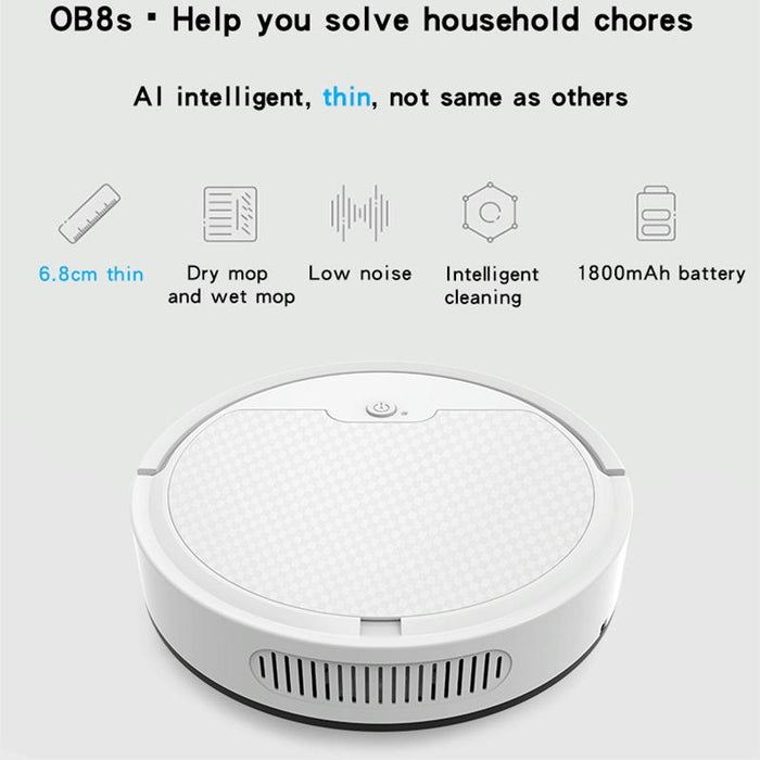 Smart Path-charging Sweeping Robot for Household - Black