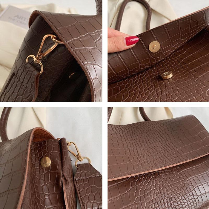 Stylish Winter Crossbody Tote For Women - Brown