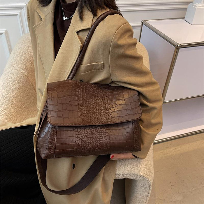 Stylish Winter Crossbody Tote For Women - Brown
