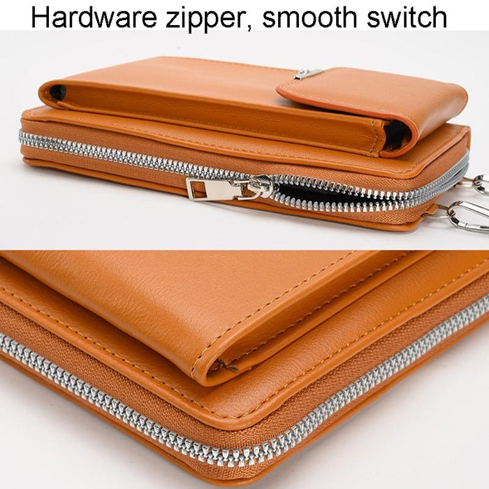 Women Crossbody Cell Phone Wallet Storage Bag - Brown