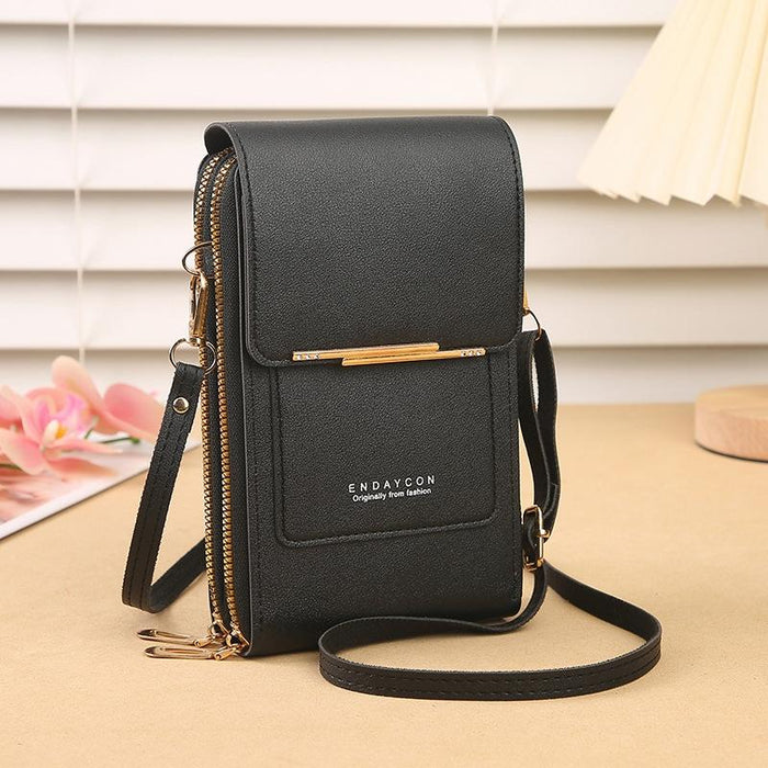 Multifunctional Touch Screen Crossbody Bag - Grey