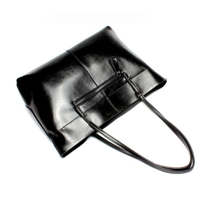 Stylish Shoulder Tote For Women - Charm Orange Horizontal Version