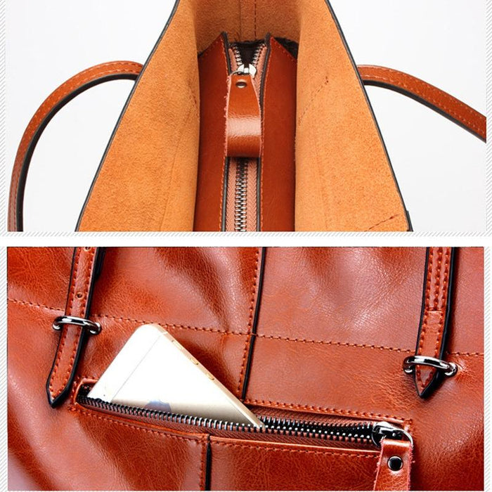 Stylish Shoulder Tote For Women - Blue Horizontal Version