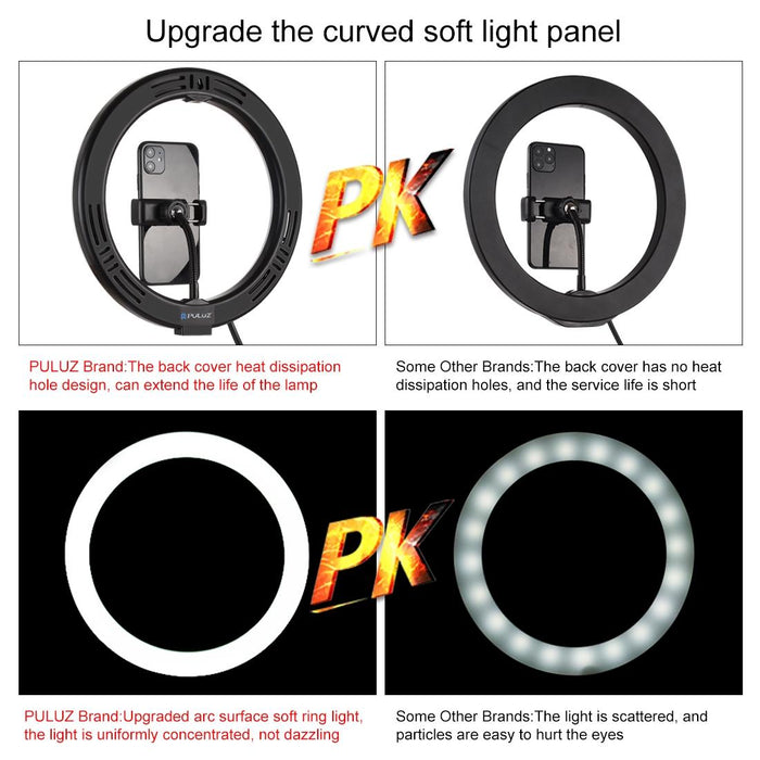 10.2 Usb Rgbw Led Ring Light with Tripod & Remote for Vlogging & Photography - Pink