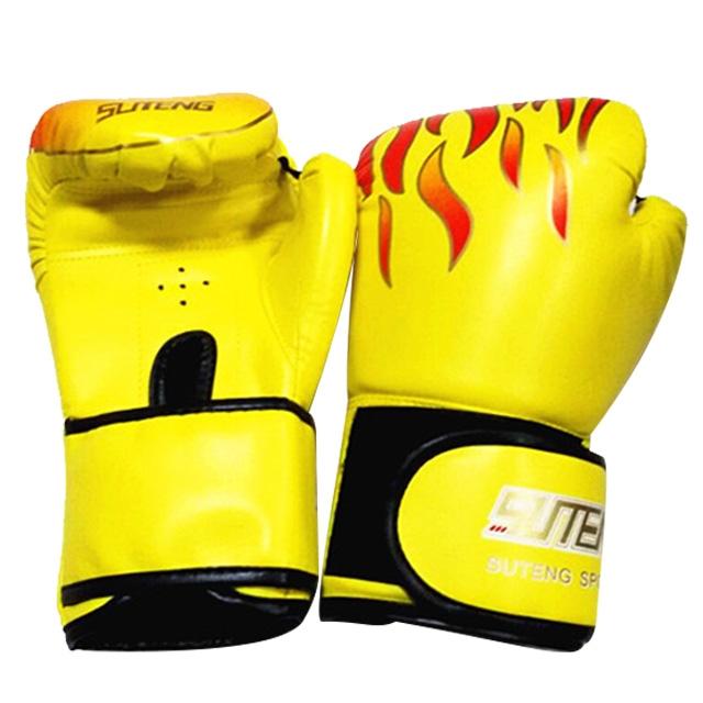 Adult Flame Pattern Pu Leather Boxing Gloves - Pink