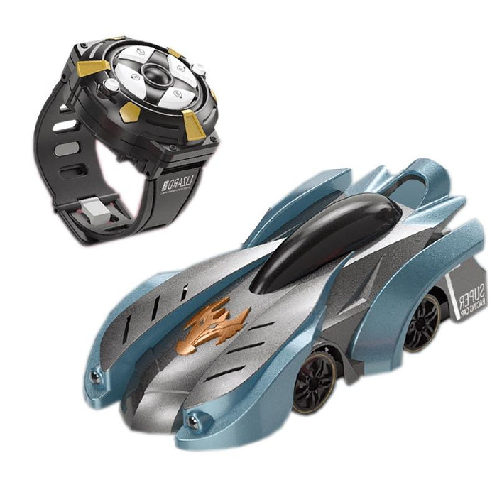 Electric Remote Control Wall Climbing Car for Kids - Mini Toy - Blue Break Watch Rc Edition