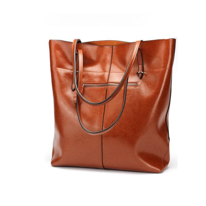 Stylish Shoulder Tote For Women - Elephant Grey Horizontal Version
