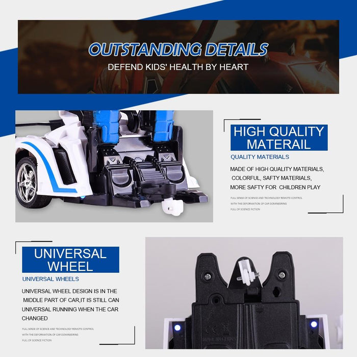 Remote-controlled Deformable Toy Car - 4 Channels - Blue