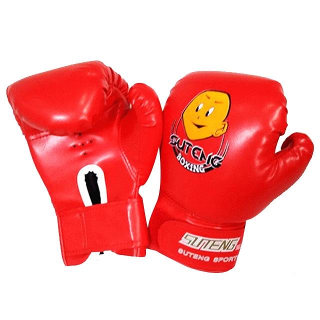 Children'S Cartoon Boxing Gloves - Pu Leather - Cartoon Red