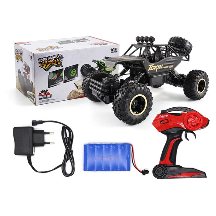 37cm Remote Control Bigfoot Climbing Car - 1 12 Alloy 4wd Cross-country Toy - Red