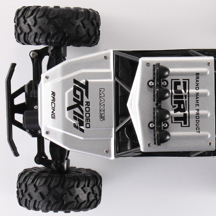 37cm Remote Control Bigfoot Climbing Car - 1 12 Alloy 4wd Cross-country Toy - Silver