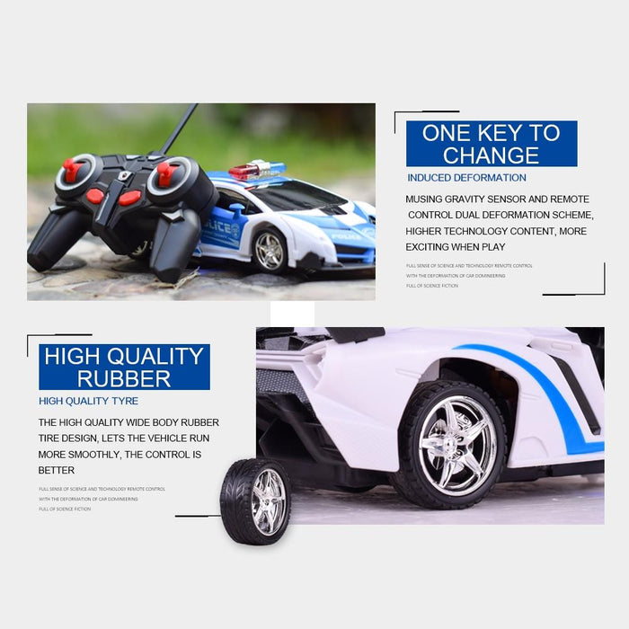 Remote-controlled Deformable Toy Car - 4 Channels - Yellow