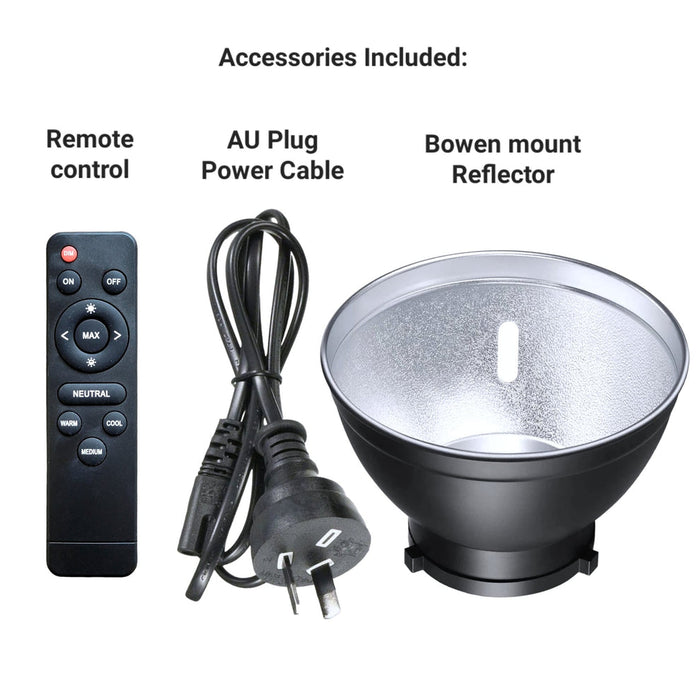 HRIDZ CB-VL100 100W Battery-Operated Bi-Colour Dimmable LED Video Light Outdoor Cob