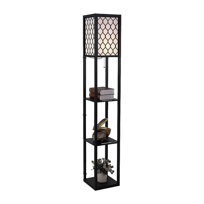 Shelf Floor Lamp - Shade Diffused Light Source with Open-Box Shelves