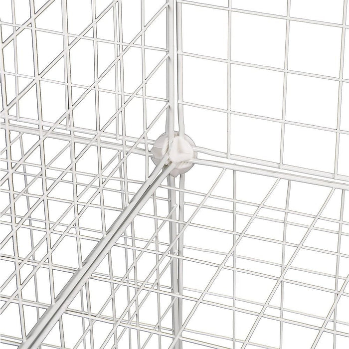 12 Cube Wire Grid Organiser Bookcase Storage Cabinet Wardrobe Closet White