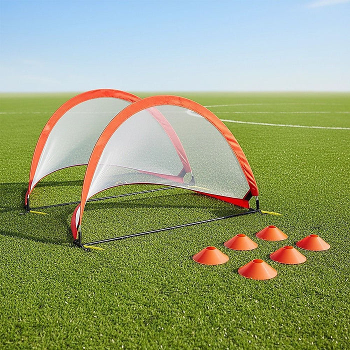 Portable Kids Soccer Goals Set – 2 Pop Up Soccer Goals, Cones, Goal Carry Bag