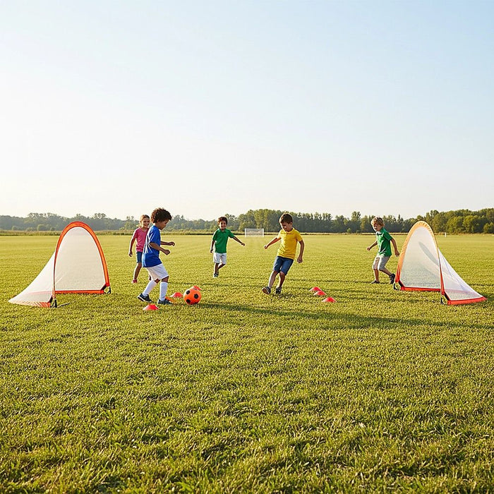 Portable Kids Soccer Goals Set – 2 Pop Up Soccer Goals, Cones, Goal Carry Bag