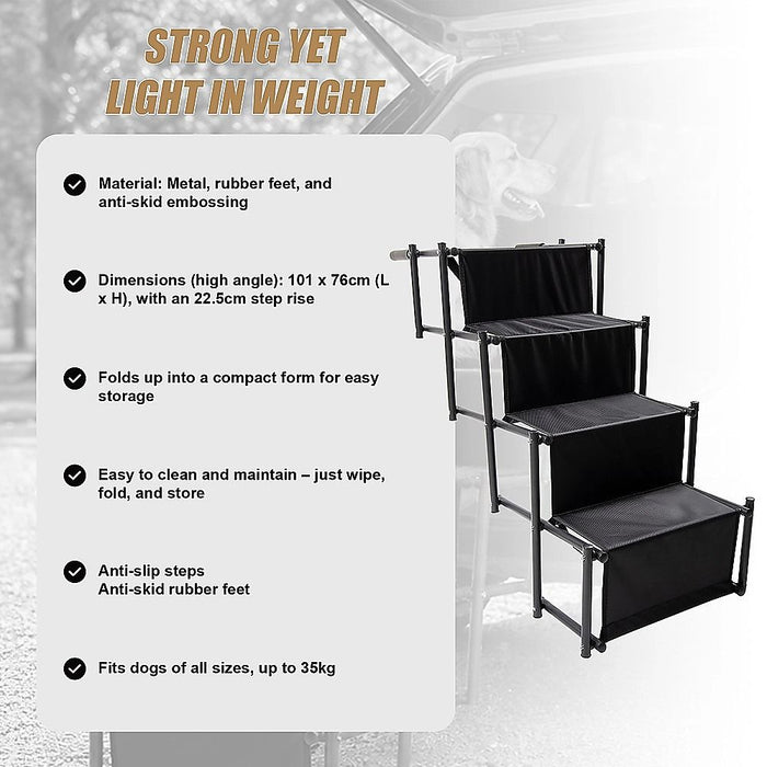 Folding Pet Dog Car Boot Access Steps Ladder Stairs Strong Lightweight