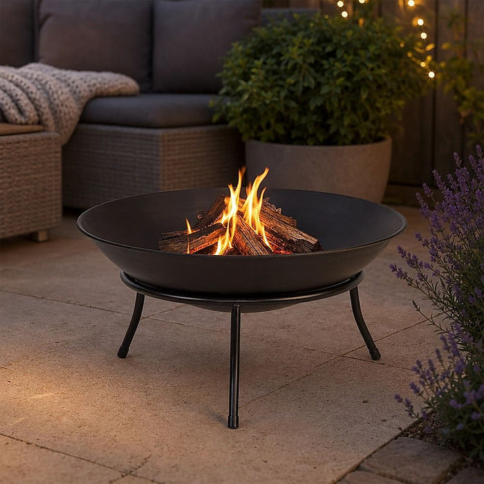 Cast Iron Fire Bowl Traditional Log Fire Pit Outdoor Heating Camp Site Barbecue