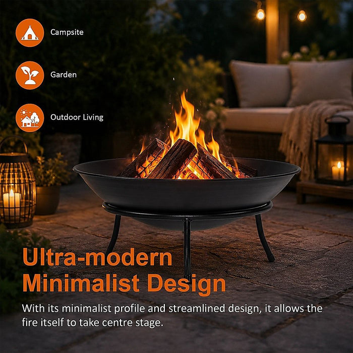 Cast Iron Fire Bowl Traditional Log Fire Pit Outdoor Heating Camp Site Barbecue