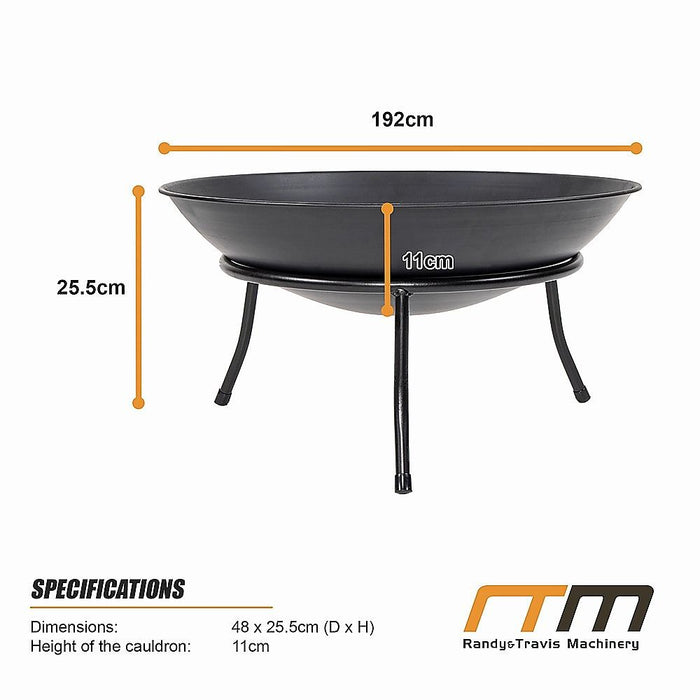 Cast Iron Fire Bowl Traditional Log Fire Pit Outdoor Heating Camp Site Barbecue