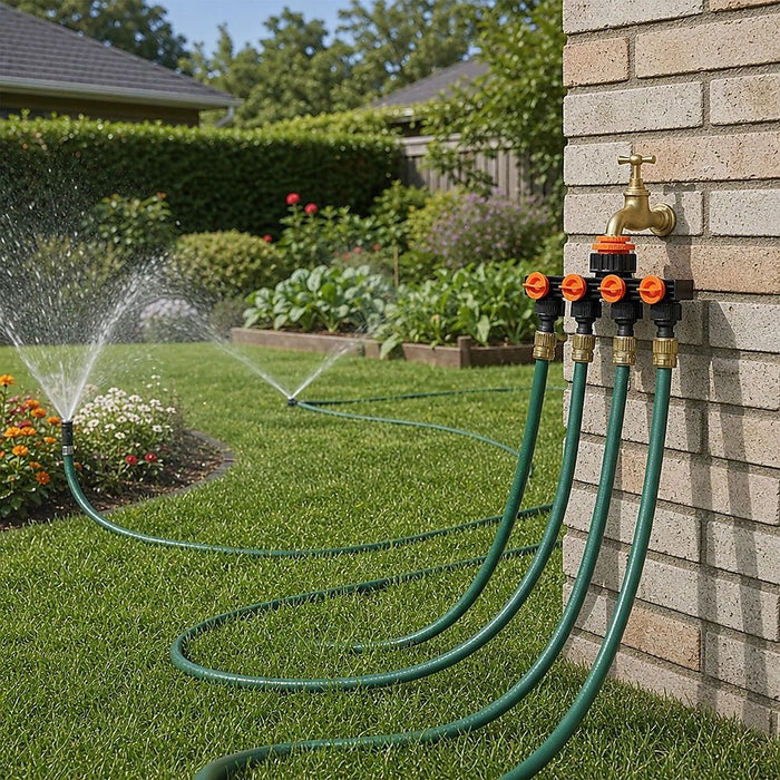 4 Way Hose Connector Tap Irrigation Garden Kit
