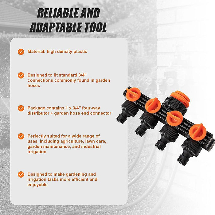 4 Way Hose Connector Tap Irrigation Garden Kit