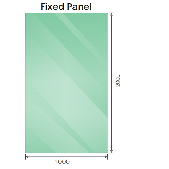 110x100cm Corner Frameless Shower Screen with White Brackets and SS Hinges, Square Double Pull Handle